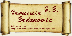 Hranimir Brdanović vizit kartica